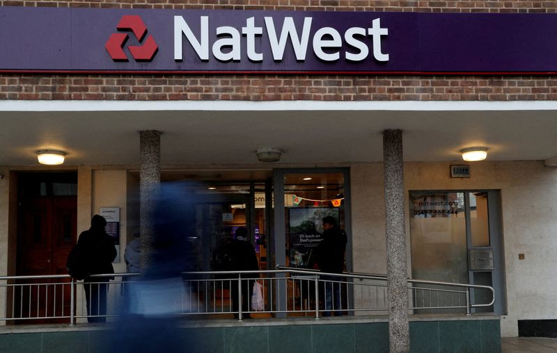 &copy; Reuters. FILE PHOTO: The logo of NatWest Bank, part of the Royal Bank of Scotland group, is seen outside a branch in Enfield, London Britain November 15, 2017. REUTERS/John Sibley