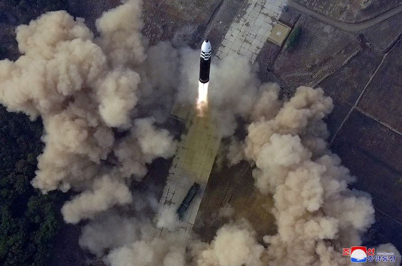 &copy; Reuters. FILE PHOTO: An overview of what state media reports is the launch of the "Hwasong-17" intercontinental ballistic missile (ICBM) in this undated photo released on March 25, 2022 by North Korea's Korean Central News Agency (KCNA). KCNA via REUTERS/File Phot