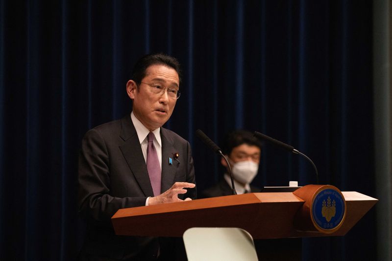 &copy; Reuters. Primeiro-ministro do Japão, Fumio Kishida
16/03/2022. Stanislav Kogiku/Pool via REUTERS