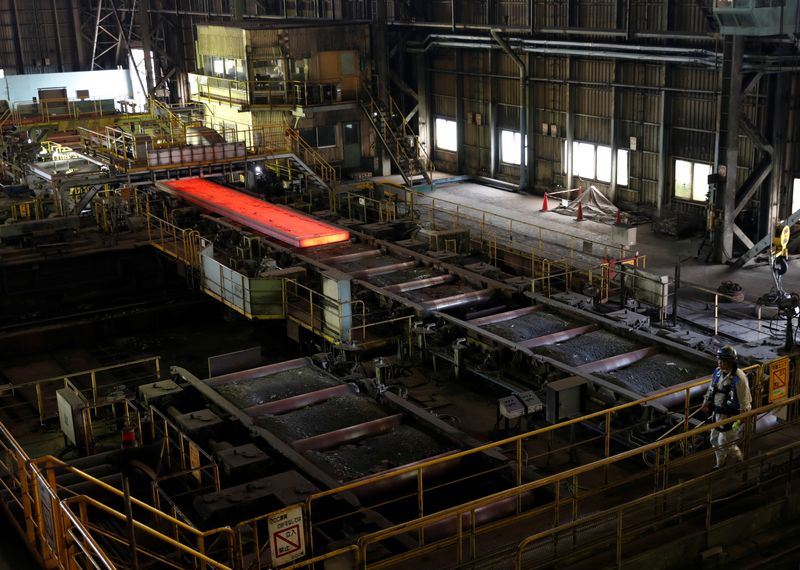 &copy; Reuters. FILE PHOTO: A production line of Nippon Steel & Sumitomo Metal Corp.'s Kimitsu steel plant is pictured in Kimitsu, Chiba Prefecture, Japan, May 31,  2018. REUTERS/Kim Kyung-Hoon