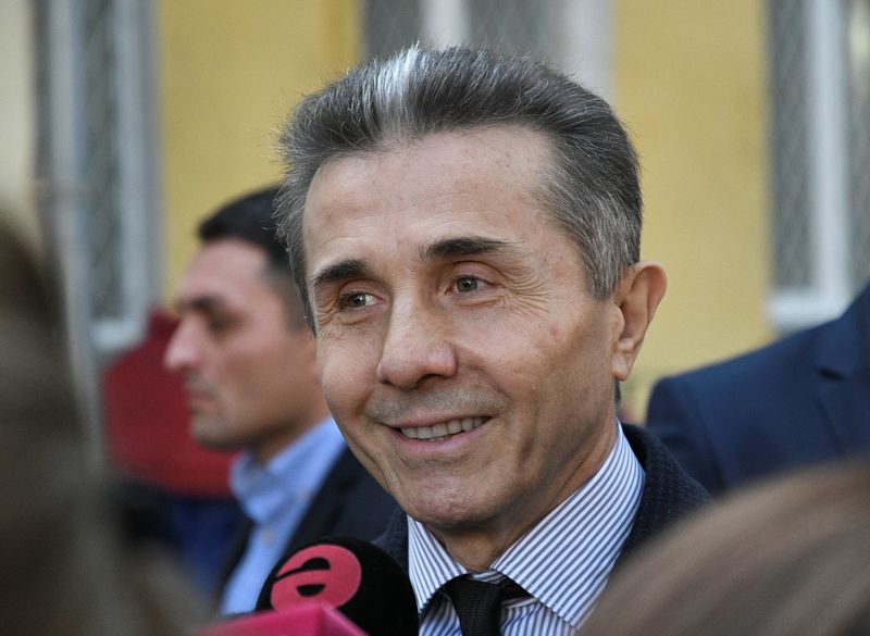 &copy; Reuters. Georgia's former Prime Minister Bidzina Ivanishvili addresses the media as he visits a polling station during the presidential election in Tbilisi, Georgia November 28, 2018. REUTERS/Irakli Gedenidze