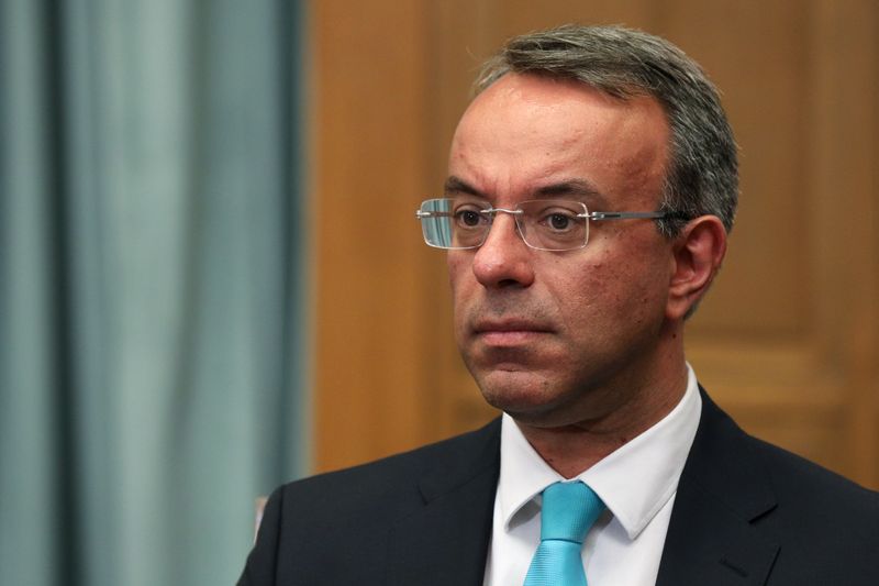 &copy; Reuters. Finance Minister Christos Staikouras attends the first meeting of the new cabinet in the parliament building in Athens, Greece July 10, 2019. REUTERS/Costas Baltas