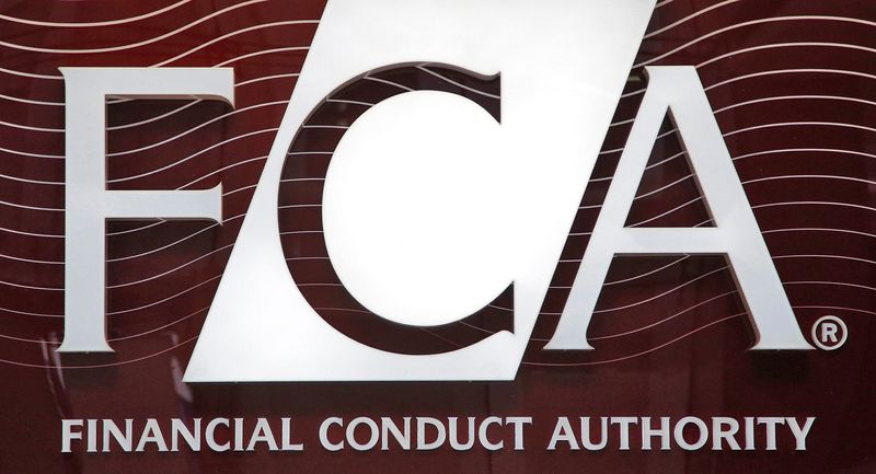 &copy; Reuters. FILE PHOTO: The logo of the new Financial Conduct Authority (FCA) is seen at the agency's headquarters in the Canary Wharf business district of London April 1, 2013.  REUTERS/Chris Helgren