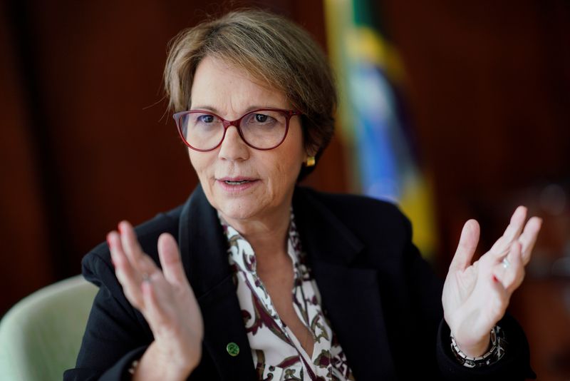 © Reuters. Ministra Tereza Cristina em seu gabinete
18/01/2019
REUTERS/Ueslei Marcelino