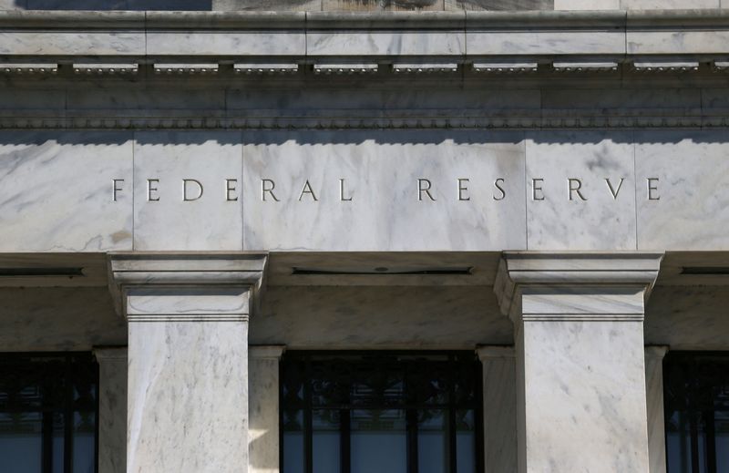 &copy; Reuters. FILE PHOTO: Federal Reserve Board building on Constitution Avenue is pictured in Washington, U.S., March 19, 2019. REUTERS/Leah Millis