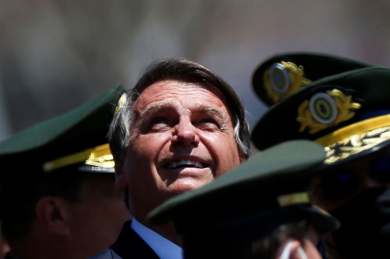 &copy; Reuters. Presidente Jair Bolsonaro participa de cerimônia do Dia do Soldado, em Brasília
25/08/2021
REUTERS/Adriano Machado