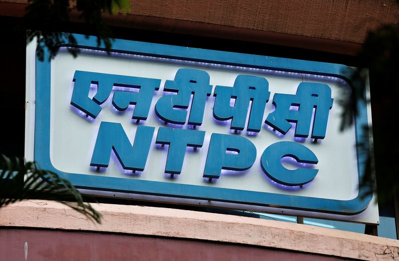 &copy; Reuters. FILE PHOTO: A signboard of NTPC (National Thermal Power Corporation Limited) is seen outside its office in Mumbai, India, July 23, 2018. REUTERS/Francis Mascarenhas