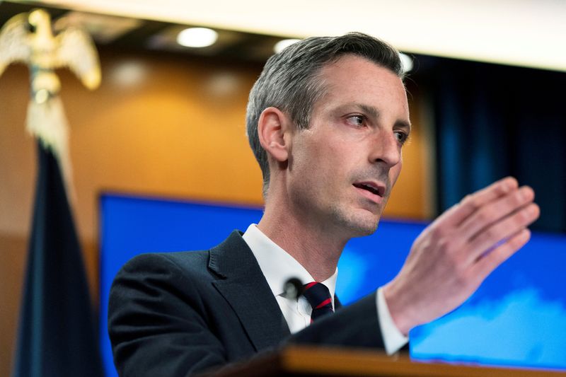 &copy; Reuters. FILE PHOTO: U.S. State Department spokesperson Ned Price speaks during a news conference in Washington, U.S. March 10, 2022. Manuel Balce Ceneta/Pool via REUTERS