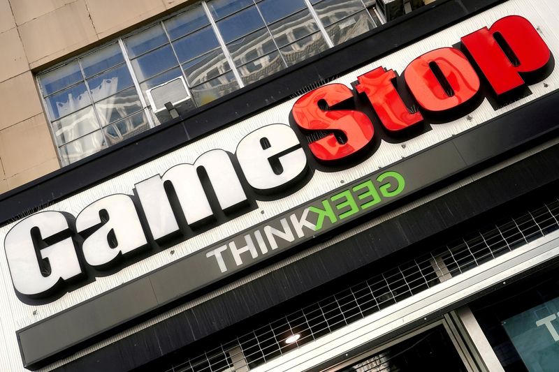 &copy; Reuters. FILE PHOTO: A GameStop store is pictured in the Manhattan borough of New York City, New York, U.S., January 29, 2021. REUTERS/Carlo Allegri/File Photo