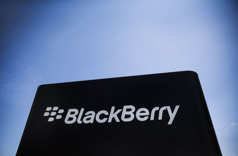 &copy; Reuters. The Blackberry sign is pictured in Waterloo June 19, 2014. REUTERS/Mark Blinch 