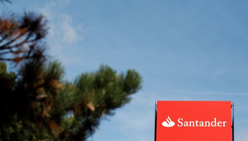 &copy; Reuters. A Santander sign is displayed outside Santander House, in Milton Keynes, Britain, October 11, 2021. REUTERS/Andrew Boyers