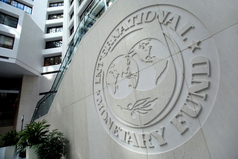 &copy; Reuters. FILE PHOTO: The International Monetary Fund logo is seen inside its headquarters at the end of the IMF/World Bank annual meetings in Washington, U.S., October 9, 2016. REUTERS/Yuri Gripas/File Photo