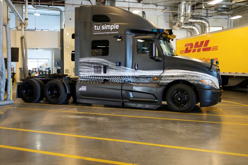 © Reuters. Caminhão autônomo da Navistar International no armazém da TuSimple em Tucson, Arizona (EUA)
24/02/2022
REUTERS/Rebecca Noble