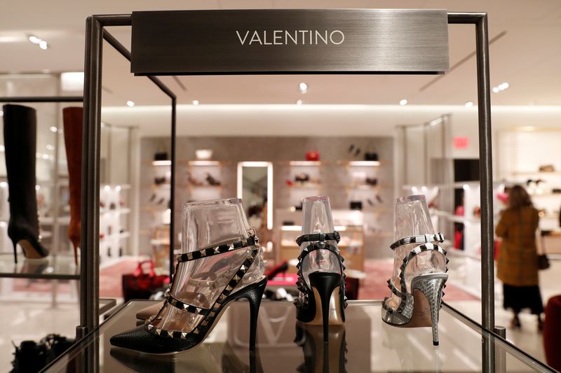 &copy; Reuters. FILE PHOTO: Designer Valentino shoes are seen on display at the Nordstrom flagship store is seen during a media preview in New York, U.S., October 21, 2019. REUTERS/Shannon Stapleton