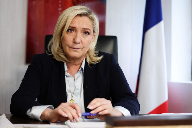&copy; Reuters. Marine Le Pen durante entrevista à Reuters em Paris
29/03/2022
REUTERS/Sarah Meyssonnier