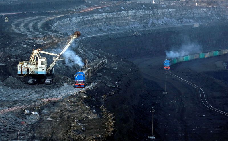 &copy; Reuters. A train transports coal at Borodinsky opencast colliery, owned by the Siberian Coal Energy Company (SUEK), near the Siberian town of Borodino east of Krasnoyarsk, Russia February 26, 2019.  REUTERS/Ilya Naymushin