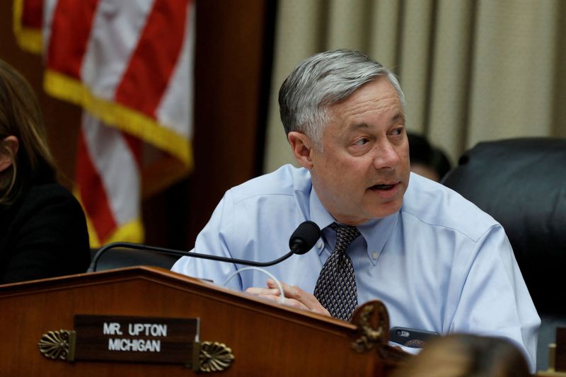 &copy; Reuters. FILE PHOTO: Chairman Rep. Fred Upton (R-MI) speaks during a marathon House Energy and Commerce Committee hearing on a potential replacement for the Affordable Care Act on Capitol Hill in Washington March 9, 2017.  REUTERS/Aaron P. Bernstein/File Photo