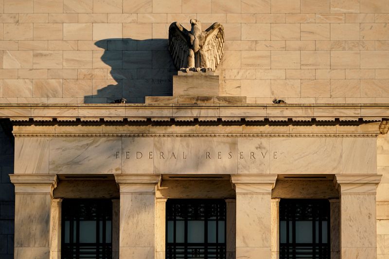 &copy; Reuters. FILE PHOTO: The Federal Reserve building is seen before the Federal Reserve board is expected to signal plans to raise interest rates in March as it focuses on fighting inflation in Washington, U.S., January 26, 2022. REUTERS/Joshua Roberts/