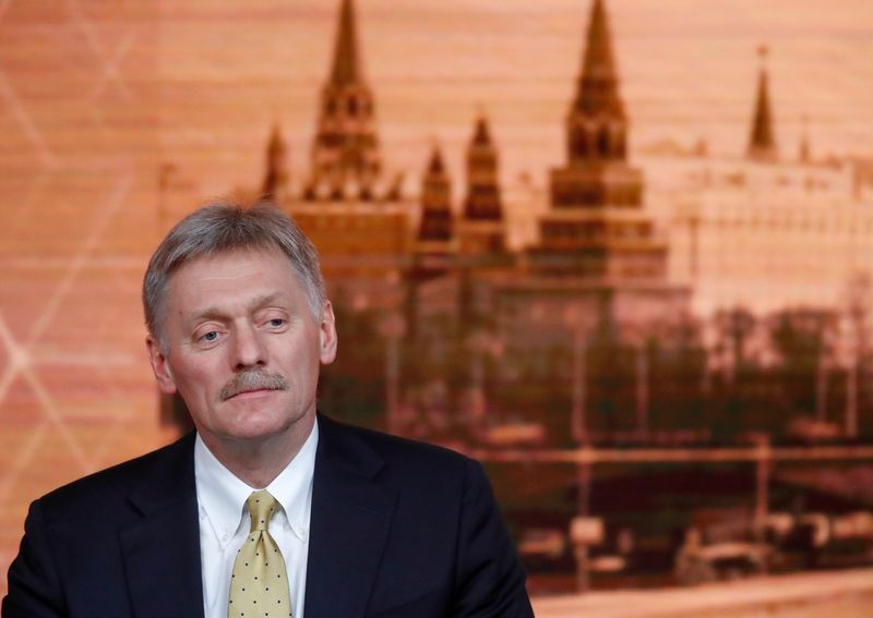 &copy; Reuters. Porta-voz do Kremlin Dmitry Peskov durante entrevista coletiva em Moscou
19/12/2020
REUTERS/Evgenia Novozhenina