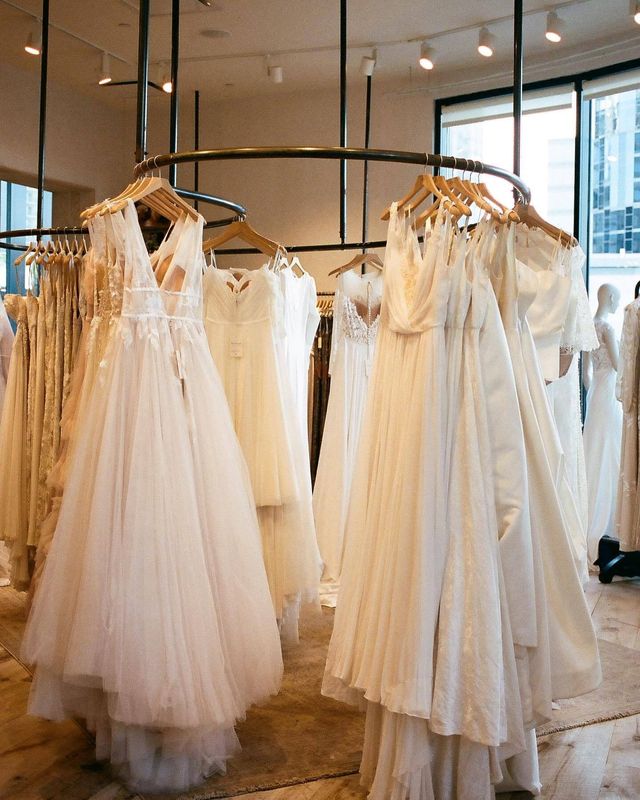 &copy; Reuters. A range of wedding dresses are displayed at an Anthropologie store at BHLDN Century City, in Los Angeles, U.S., as seen in these undated handout images. Emma Jane Kepley for Anthropologie/Handout via REUTERS