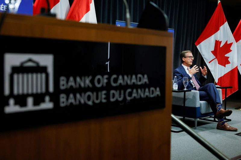 &copy; Reuters. FILE PHOTO: Bank of Canada Governor Tiff Macklem takes part in an event at the Bank of Canada in Ottawa, Canada, October 7, 2021. REUTERS/Blair Gable