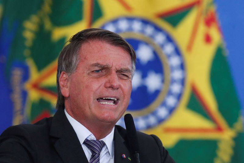 &copy; Reuters. Presidente Jair Bolsonaro no Palácio do Planalto
31/03/2022
REUTERS/Adriano Machado