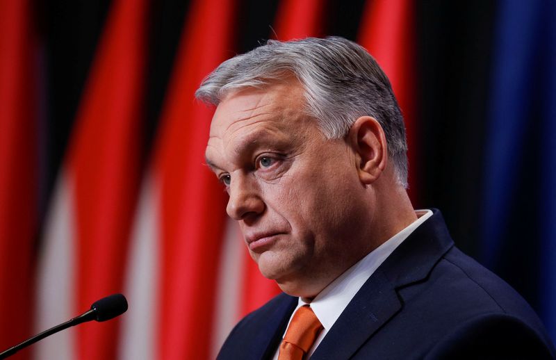 &copy; Reuters. Hungarian Prime Minister Viktor Orban holds a news conference after the parliamentary election in Budapest, Hungary April 6, 2022. REUTERS/Bernadett Szabo