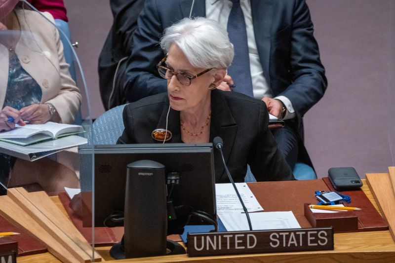 &copy; Reuters. Imagen de archivo de la subsecretaria de Estado de EEUU, Wendy R. Sherman, durante una reunión del Consejo de Seguridad de la ONU en su sede de Nueva York, EEUU. 29 marzo 2022. REUTERS/David 'Dee' Delgado