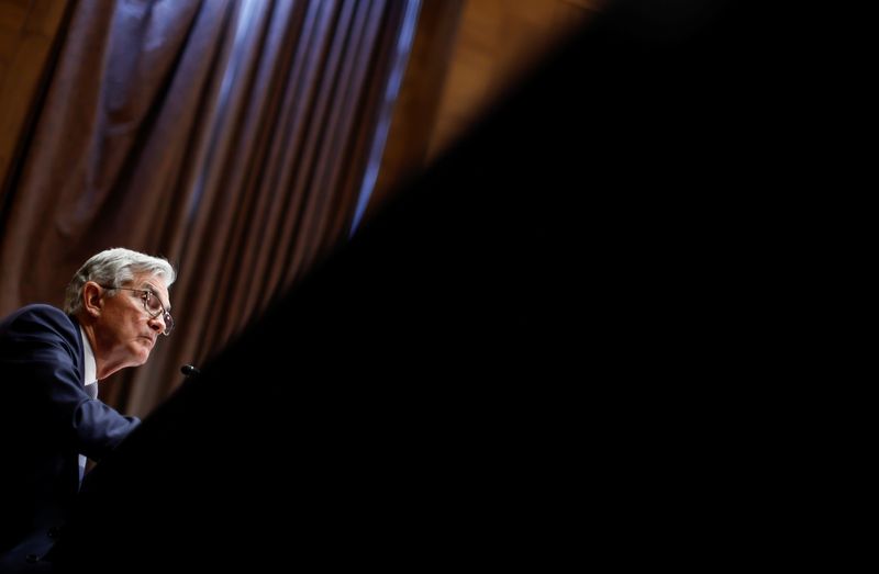 &copy; Reuters. FILE PHOTO: U.S. Federal Reserve Chair Jerome Powell testifies before a Senate Banking, Housing, and Urban Affairs Committee hearing on the Fed's "Semiannual Monetary Policy Report to the Congress," on Capitol Hill in Washington, U.S., March 3, 2022. REUT