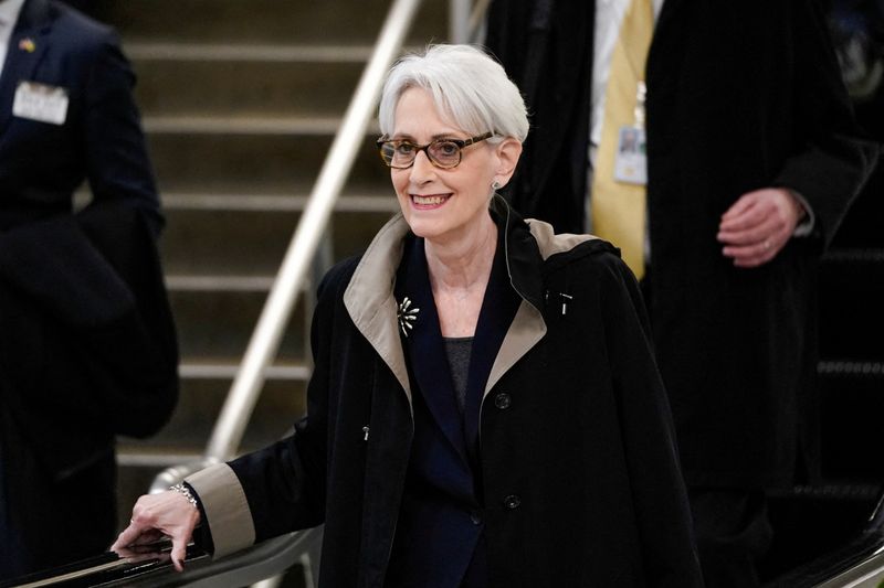 &copy; Reuters. FILE PHOTO: U.S. Deputy Secretary of State Wendy Sherman walks through the Senate Subway on her way to a security briefing for senators on Russia’s invasion of Ukraine, on Capitol Hill in Washington, U.S., March 30, 2022. REUTERS/Elizabeth Frantz/File P