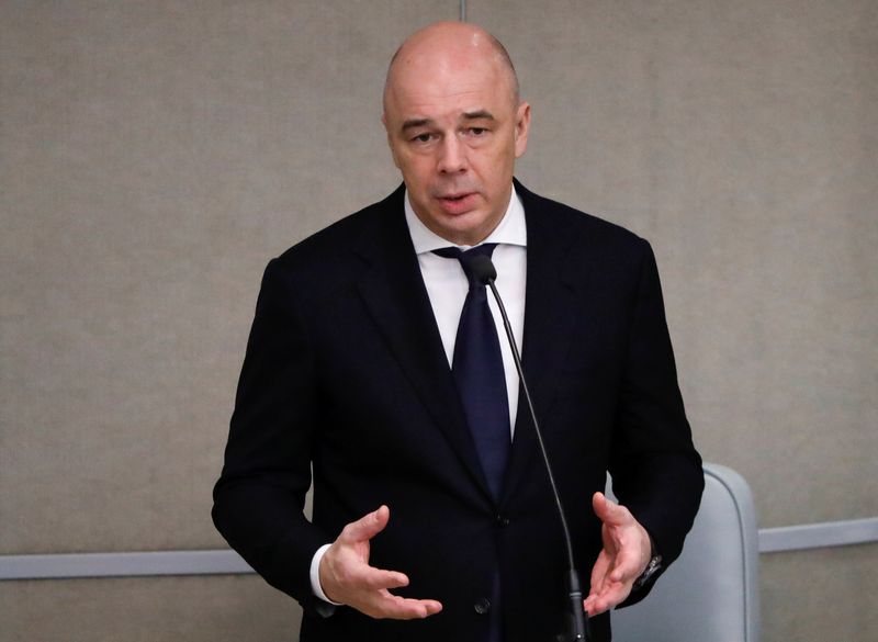 &copy; Reuters. Russian Finance Minister Anton Siluanov delivers a speech during a session of the lower house of parliament in Moscow, Russia March 11, 2020. REUTERS/Evgenia Novozhenina