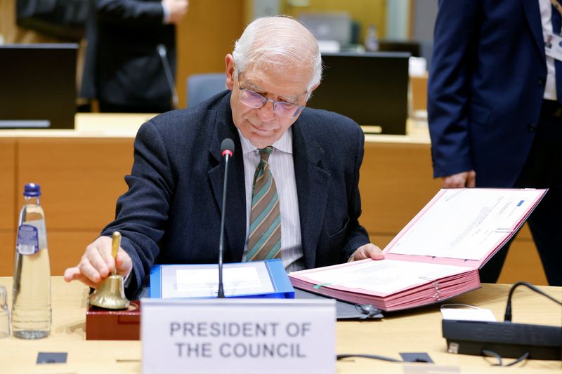 &copy; Reuters. El Alto Representante de la Unión Europea para Asuntos Exteriores y Política de Seguridad, Josep Borrell, asiste a una reunión de ministros de Asuntos Exteriores de la UE, durante la invasión rusa de Ucrania, en Bruselas, Bélgica, 21 de marzo de 2022