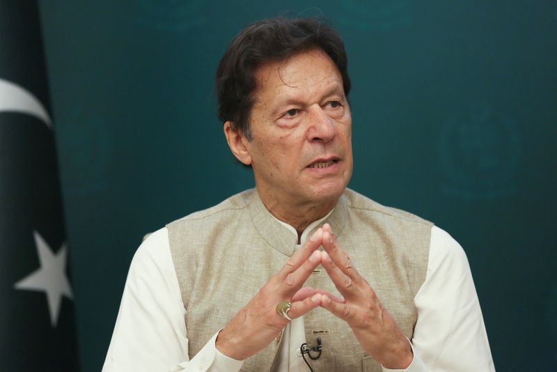 &copy; Reuters. FILE PHOTO: Pakistan's Prime Minister Imran Khan speaks during an interview with Reuters in Islamabad, Pakistan June 4, 2021. REUTERS/Saiyna Bashir
