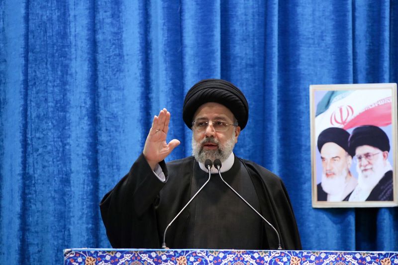 &copy; Reuters. الرئيس الإيراني إبراهيم رئيسي في طهران يوم 11 فبراير شباط 2022. صورة لرويترز من وكالة أنباء غرب آسيا.
