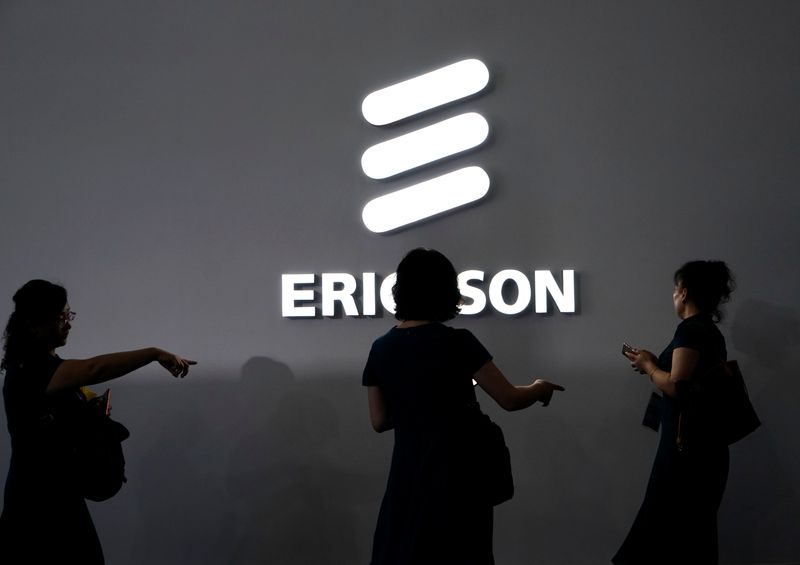 &copy; Reuters. El logo de Ericsson en el Mobile World Congress (MWC) en Shanghái