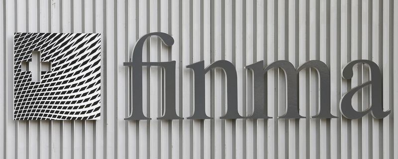 &copy; Reuters. FILE PHOTO: The logo of Swiss Financial Market Supervisory Authority FINMA is seen outside their headquarters in Bern, Switzerland April 5, 2016. REUTERS/Ruben Sprich