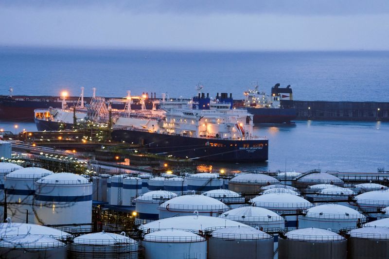 &copy; Reuters. FILE PHOTO: The Nikolay Urvantsev, a ship carrying Russian liquefied natural gas (LNG), unloads gas in the port of Bilbao, Spain March 10, 2022. REUTERS/Vincent West/File Photo