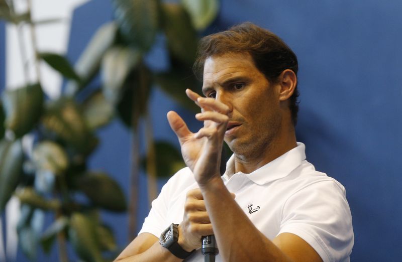 &copy; Reuters. Foto de archivo del tenista español Rafael Nadal en una rueda de prensa en Mallorca
 Feb 2, 2022 
REUTERS/Enrique Calvo