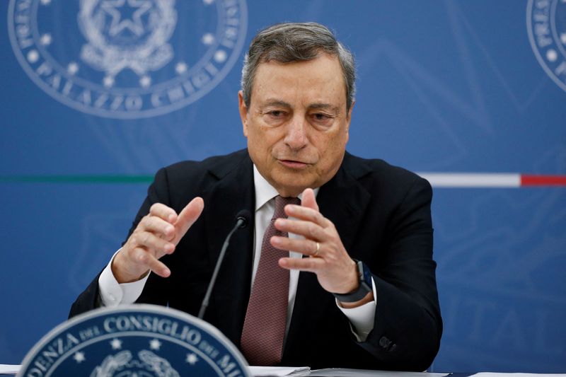 &copy; Reuters. Il presidente del Consiglio Mario Draghi a Roma. REUTERS/Yara Nardi