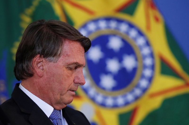 &copy; Reuters. Presidente Jair Bolsonaro durante cerimônia no Palácio do Planalto
12/04/2022
REUTERS/Adriano Machado