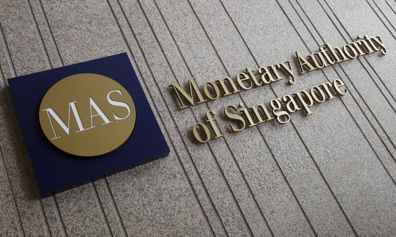 &copy; Reuters. FILE PHOTO: The logo of the Monetary Authority of Singapore (MAS) is pictured at its building in Singapore in this February 21, 2013 file photo.  REUTERS/Edgar Su