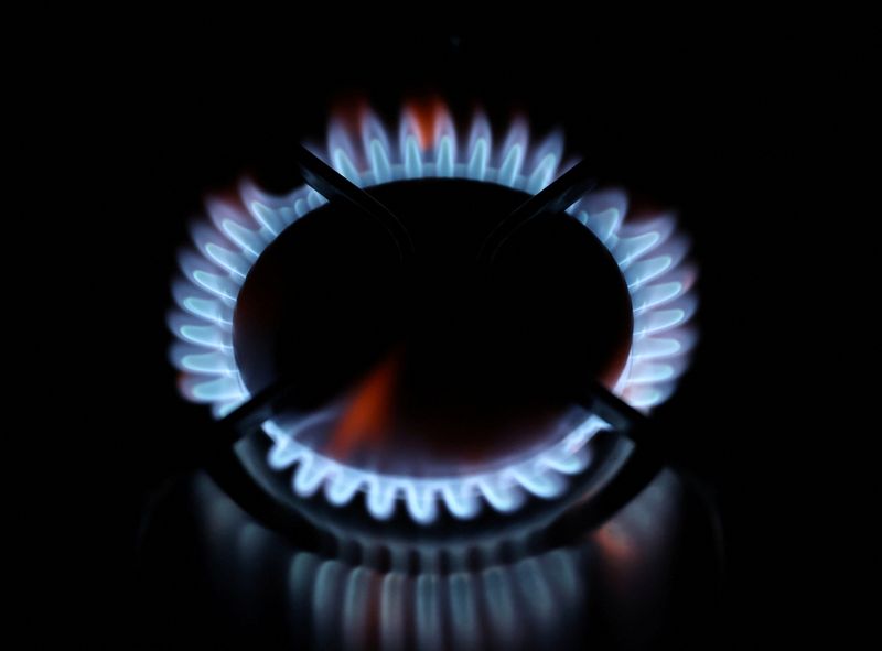 &copy; Reuters. FILE PHOTO: Flames come out of a domestic gas ring of an oven in Durham, Britain, September 23, 2021. REUTERS/Lee Smith