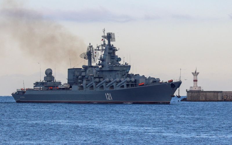 &copy; Reuters. Foto de arquivo do navio cruzador de mísseis Moskva em Sevastopol, na Crimeia, em 2021
16/11/2021
REUTERS/Alexey Pavlishak