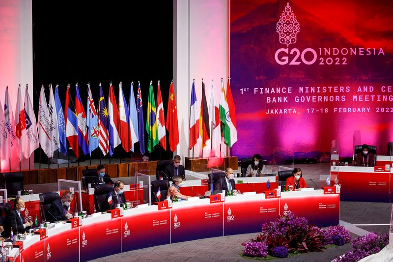 &copy; Reuters. Cerimônia de abertura de reunião de ministros e presidentes de bancos centrais do G20 em Jacarta
17/02/2022
Mast Irham/Pool via REUTERS