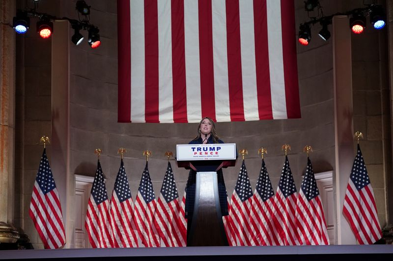 &copy; Reuters. 　４月１４日、米共和党全国委員会は、大統領討論委員会（ＣＰＤ）から脱退することを全会一致で決定した。写真は共和党全国委のマクダニエル委員長。ワシントンで２０２０年８月撮影