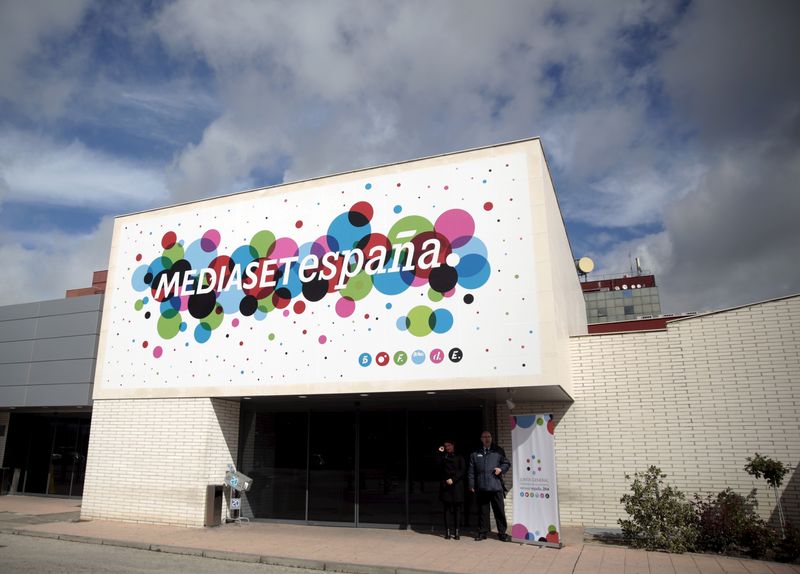&copy; Reuters. FILE PHOTO: The headquarters of Mediaset Espana is seen outside Madrid, Spain, April 13, 2016. REUTERS/Andrea Comas