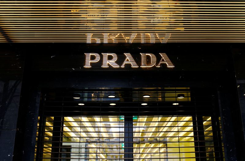 &copy; Reuters. FILE PHOTO: The company's logo is seen at a Prada store in Zurich, Switzerland January 25, 2021. REUTERS/Arnd Wiegmann/File Photo