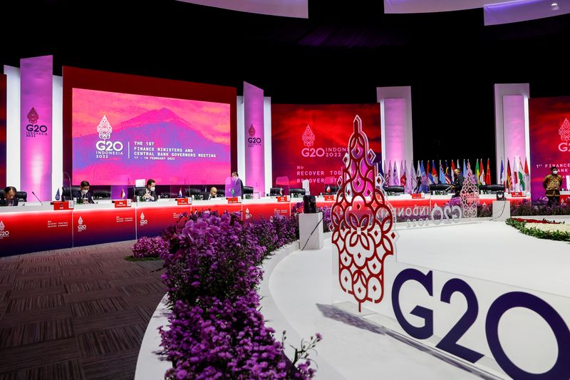 &copy; Reuters. La sede del summit del G20 a Jakarta, in Indonesia. Mast Irham / Pool via REUTERS