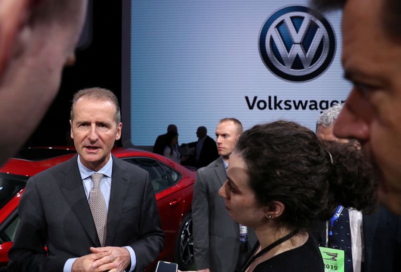 © Reuters. CEO da Volkswagen, Herbert Diess
14/01/2019
REUTERS/Jonathan Ernst