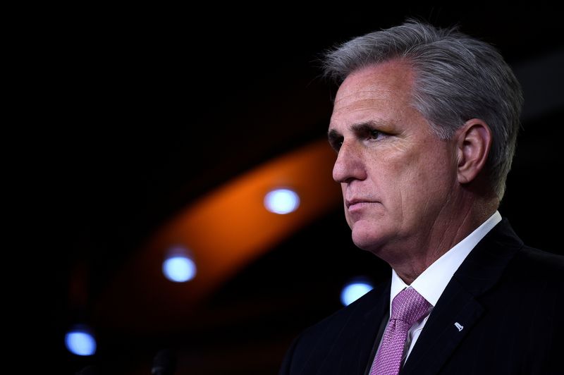 &copy; Reuters. FILE PHOTO: House Minority Leader Kevin McCarthy (R-CA) speaks to the media on Capitol Hill in Washington, D.C., U.S., May 2, 2019. REUTERS/Clodagh Kilcoyne